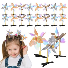 Beavorty 20 Pcs Windmill Hairpin Pinwheel Hair Barrettes Pinwheel Hair Clip Sprout Clips Festival Hair Barrettes Cute Hair Clips for Women Kids