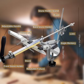 CWOVRS Knife Sharpening Kit, RUIXIN PRO RX-009 Knife Sharpener, 360° Flip Rotation, Upgrade Fixed-Angle & Adjustable Knife-Clip, Chef Knife Sharpening System, 10 Stones+Polish Kit