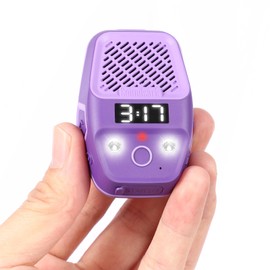 Soundsark Wearable Bluetooth Speaker,Clip-on Waterproof Wireless Portable Speakers with Lighting,Clock,Built-in Microphone Wearable Speaker for Answering Calls and Playing Music(Purple)