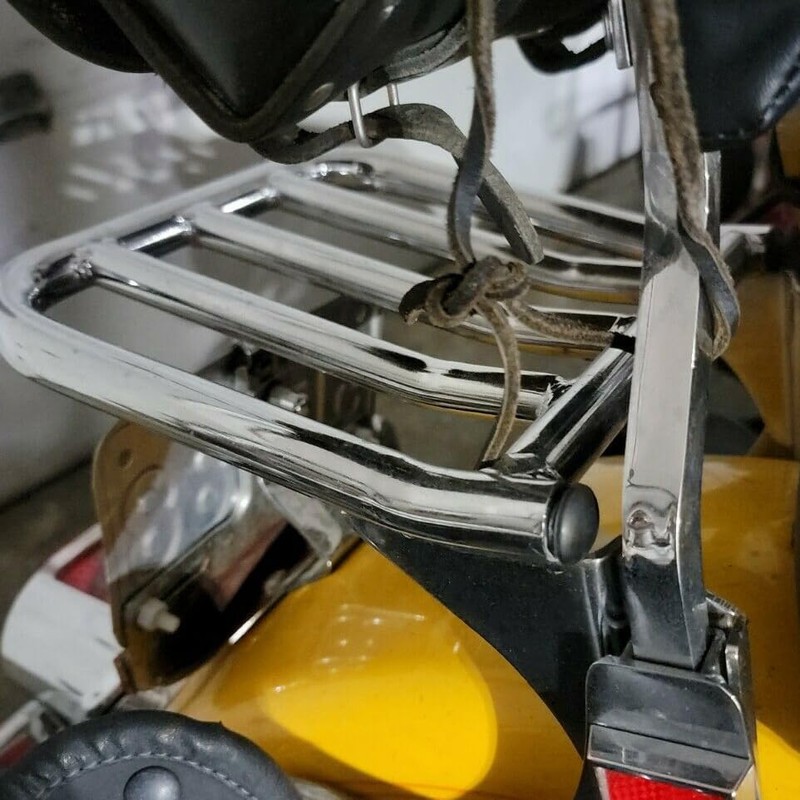 ECOTRIC Sissy Bar Backrest Chrome Luggage Rack Compatible with 2004-Later