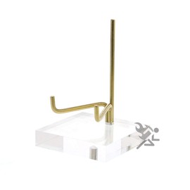 OnFireGuy 3-1/2" Acrylic Base Display Stand Easel With Adjustable Metal Arm | 3-1/2" H x 1-5/8" D x Adjustable to 3" Wide | Ideal for Displaying Mineral Rocks, Gemstones, Fossils, and Photos