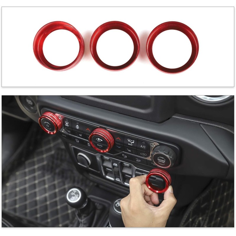 4PCS Air Conditioner Headlight Switch Knob Cover Compatible with Jeep
