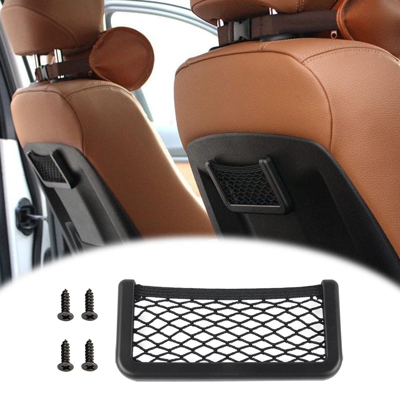 2 Pcs Car Storage Net Bags Black Mesh Organizer Nets
