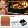 E-far Roasting Pan with Racks, Large Stainless Steel Turkey Roaster