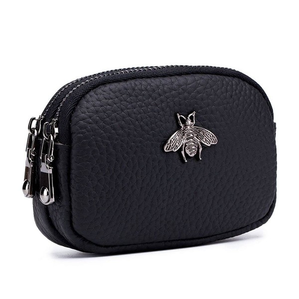 LUMoony Women's Small Purse with Coin Compartment, Genuine Leather Wallet,