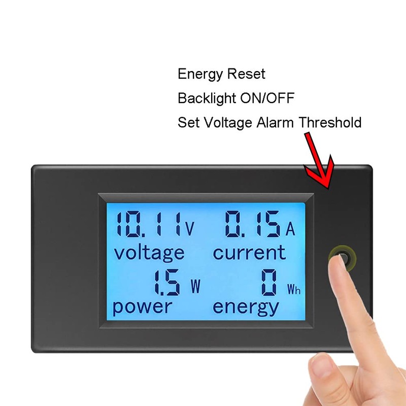 KETOTEK Ammeter Voltmeter Digital DC 6.5V~100V 100A Volt Amp Watt
