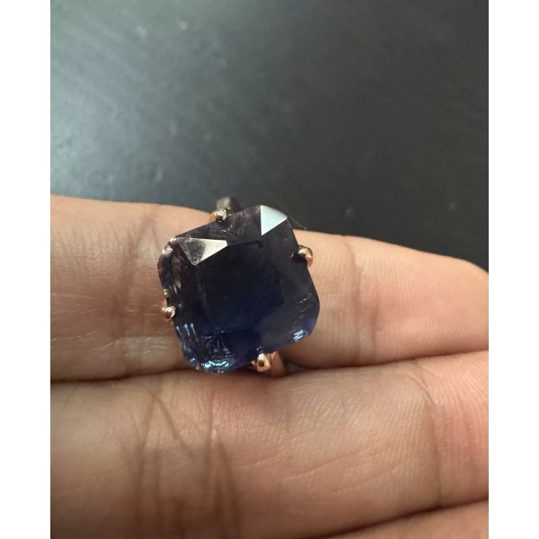 Unbranded 585 14K RG Rose Gold Stamped Square Navy Sparkle