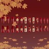 Fall Press on Nails Medium Coffin Fake Nails Sparkly Red