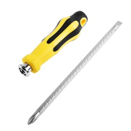 FOCMKEAS 2 in 1 Adjustable-Length Screwdriver,PH2 Phillips and 6.3mm Slotted Magnetic Screwdriver with Double End Bits
