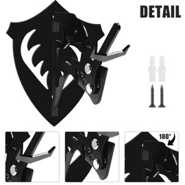 1 PC Medium Hooker Trophy Mount | 5-Level Angle Adjustment | Concealed Screw Mounting | Screws Included