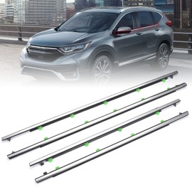 Weatherstrip Window Molding Trim Seal Belt Chrome Compatible with Honda CRV CR-V 2007 2008 2009 2010 2011 Front Rear Left Driver & Right Passenger Side Door Outside Belt