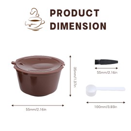 Zzcy Reusable Plastic Coffee Capsules Set of 6 with 2 Spoons and 2 Brush Refillable Filter Cups for Coffee Machines