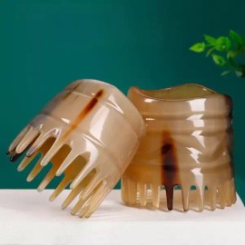 천연 소뿔 머리빗 두피 빗 브러쉬 헤어 마사지 [소뿔 머리 치료 빗 롱 스타일] Natural Cow Horn Hair Comb Scalp Brush Hair Massage [Cow Horn Hair Treatment Comb Long Style]