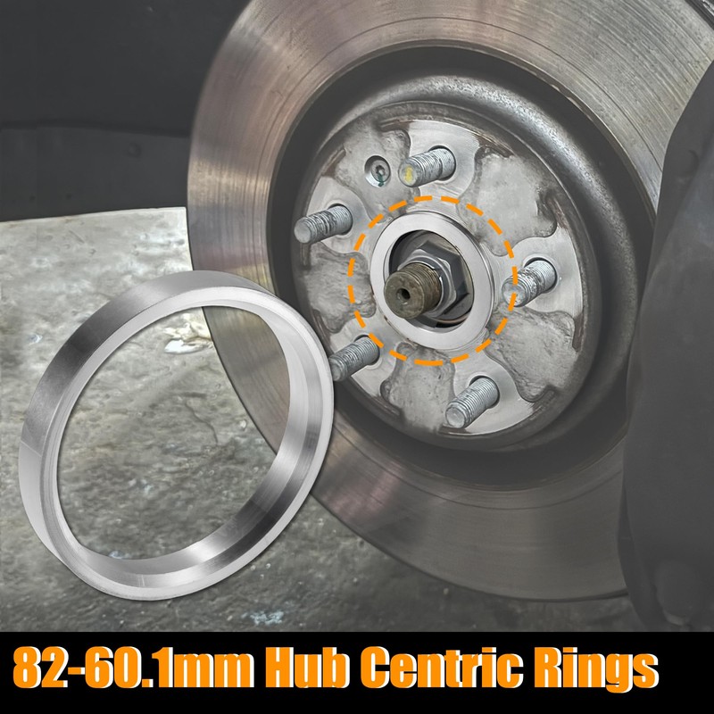 X AUTOHAUX 4 PCS OD 82mm to ID 60.1mm Aluminum