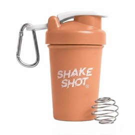 Marrón - Botella agitadora mini de 4 oz para preentrenamiento, creatina, suplementos de cucharada pequeña (no para proteínas) con clip y bola agitadora