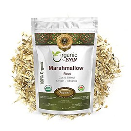 Organic Way Marshmallow Root (Althaea officinalis) Cut & Sifted - Herbal Tea | European Wild-Harvest | USDA & Kosher Certified | Vegan, Non GMO & Gluten Free | Origin - Albania (1LBS / 16Oz)