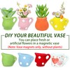8 Pack Mini Vase Magnets for Fridge - DIY Flower