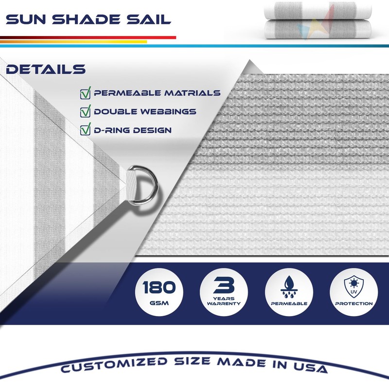 Windscreen4less 8' x 16' Sun Shade Sail Rectangle Outdoor Canopy