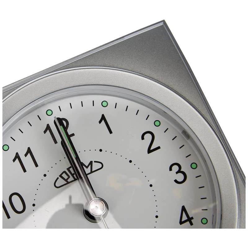 PRIM Radio-Controlled Alarm Clock with Smooth Flow, Plastic Alarm Clock,