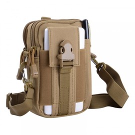 Tactical Waist Bags with Shoulder Strap, Military Molle Compact Belt Bag, Multifunctional Bum Bag Bag for Camping, Hiking, Cycling, Climbing and Travel, khaki