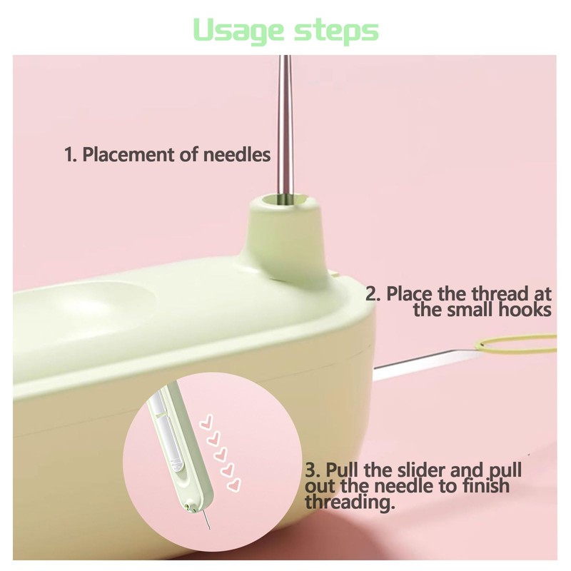 CUVZORA Pack of 3 2 in 1 Needle Threader and