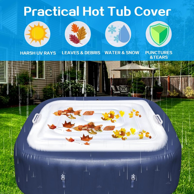 Inflatable Hot Tub Cover Energy Saving Lid for Outdoor Hot