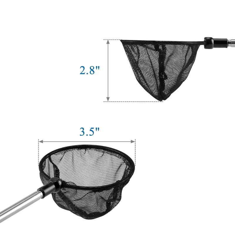 Lpraer Aquarium Fish Net 3.5" Round Fish Net with Extendable