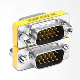 Luo Qiufa 2 pcs VGA SVGA HD15 male-to-male mini gender converter coupler cable adapter
