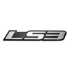 ERPART LS3 Embossed Silver on Black Real Aluminum Auto Emblem