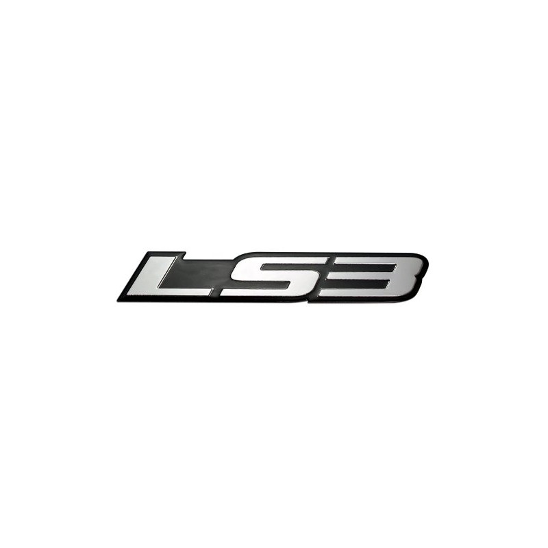 ERPART LS3 Embossed Silver on Black Real Aluminum Auto Emblem
