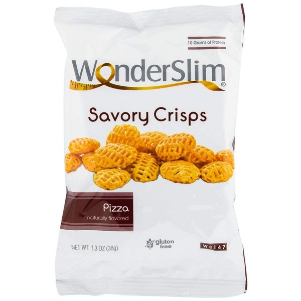 WonderSlim Protein Crisps, Pizza 10ct Value Pack - 10g Protein, Low Fat, Sugar Free