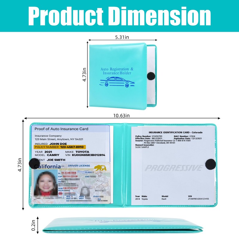 Pacific Mailer Auto Registration and Insurance Card Holder 2 Packs