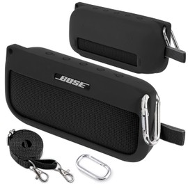 AVELINE006 Funda Soundlink Flex, Funda de Silicona para Bose SoundLink Flex, Fácil Transportar, Protección Integral, Resistente al Polvo(Negro)