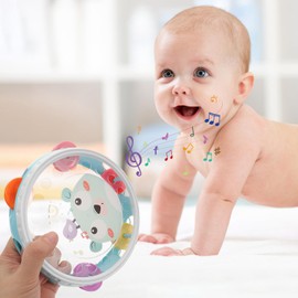 SUPVOX Instrumentos Musicales Para Adultos Children Clapping Tambourine Hand Bells for Aldult Hand Shaking Tambourine Hand Drum Tambourine for Sky-blue Plastic Handheld Baby Hand Clap