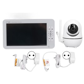 7 In Baby Monitor HD Screen Video 100‑240V 960ft Long Range Two Way Audio Temp Detection Pan Tilt EU Plug