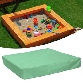 Tarpaulin Cover, Sandpit Cover, Square Pool Cover for Children, Sandpit, Waterproof Cover for Garden, Backyard (Green 200 x 200 x 20 cm)