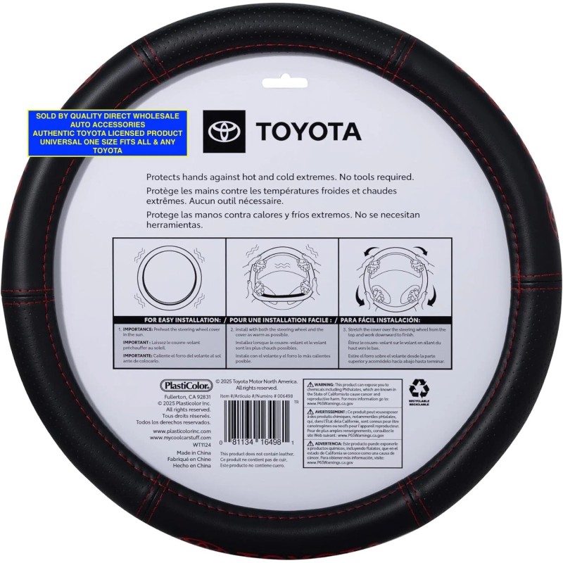 Plasticolor Black Toyota Steering Wheel Cover Protection UV Protection Protect