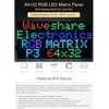 Waveshare RGB Full-Color LED Matrix Panel 64×32 Pixels Adjustable Brightness