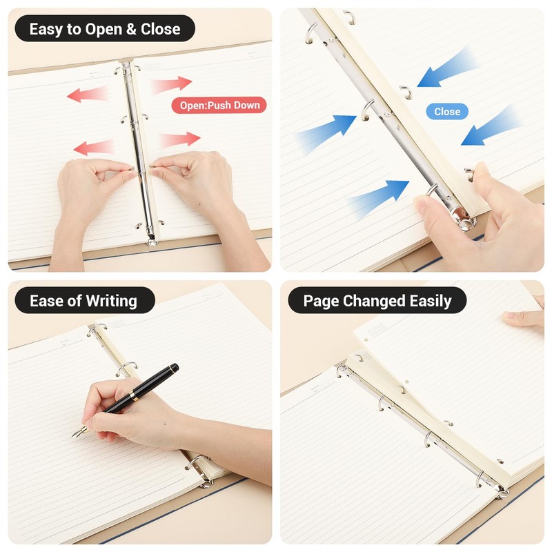 Yarotm Notebook Ring Binder A4 Lined - A4 Refill Notepad