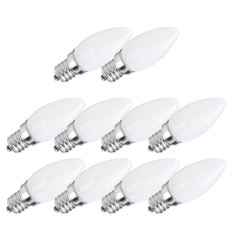10pcs E12 LED Bulb 1.5W Warm White Lamp for Chandelier