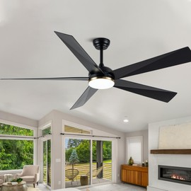 Oaks Aura 65'' Black Gold Ceiling Fan with Light, 6 Speed,Reversible,Noiseless,3 CCT,Indoor/Outdoor Large Ceiling Fans with Lights and Remote for Kitchen Living Room Dining Room Patio