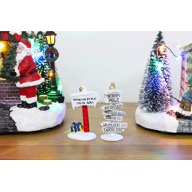 Toyland® Mini Christmas Collectable Resin Village Scene Accessories Christmas Figurines (Winter Pole - 1 Randomly Sent, 6.5cm x 3cm)