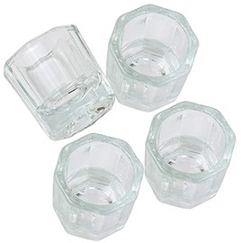 PandaSpa 2 Pieces Dappen Dish Crystal Bowl Glass Acrylic Nail Liquid Powder Nail Art (Pack of 4)