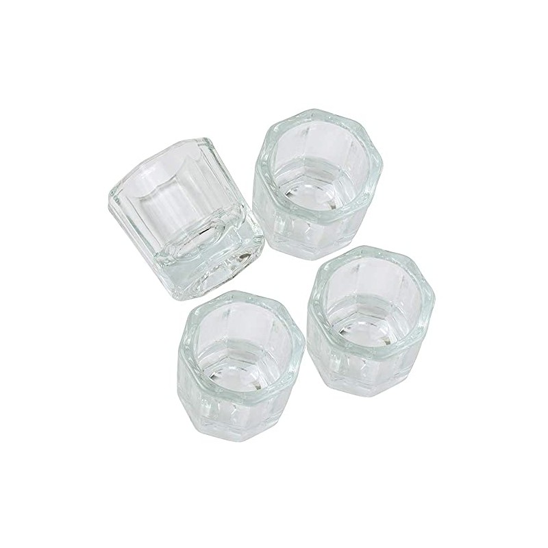 PandaSpa 2 Pieces Dappen Dish Crystal Bowl Glass Acrylic Nail