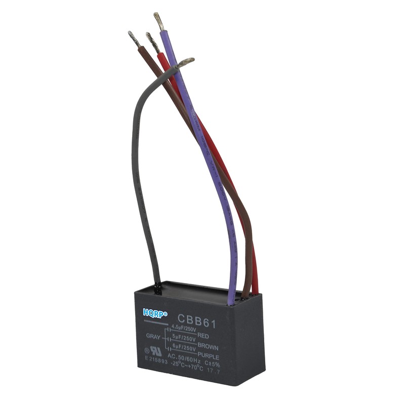 HQRP Capacitor for Harbor Breeze Ceiling Fan 4.5uf+5uf+6uf 4-Wire CBB61
