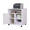 Basicwise Printer Kitchen Office Storage Stand with Casters, White (QI003556.W)