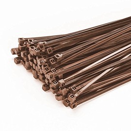 Angren Pack of 100 Cable Ties 200 mm x 3.6 mm for Fence Shade Net Fence Panel in Brown