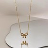 DUOMIAO Bow Necklace Earrings Bracelet Set for Women Gold Jewelry