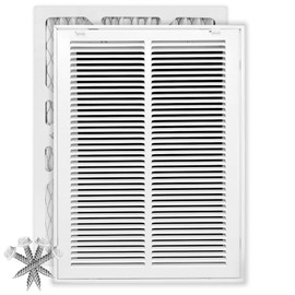 14" X 20" Return Air Filter Grille * - Filter Included * - Easy Plastic Tabs for Removable Face/Door - HVAC Vent Duct Cover - White [Outer Dimensions: 16.5" W X 22.5"H]