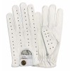 Genuine Leather Men's Driving Gloves White 7011 (Medium)